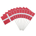 Dannebrog på bambuspind 10 stk.